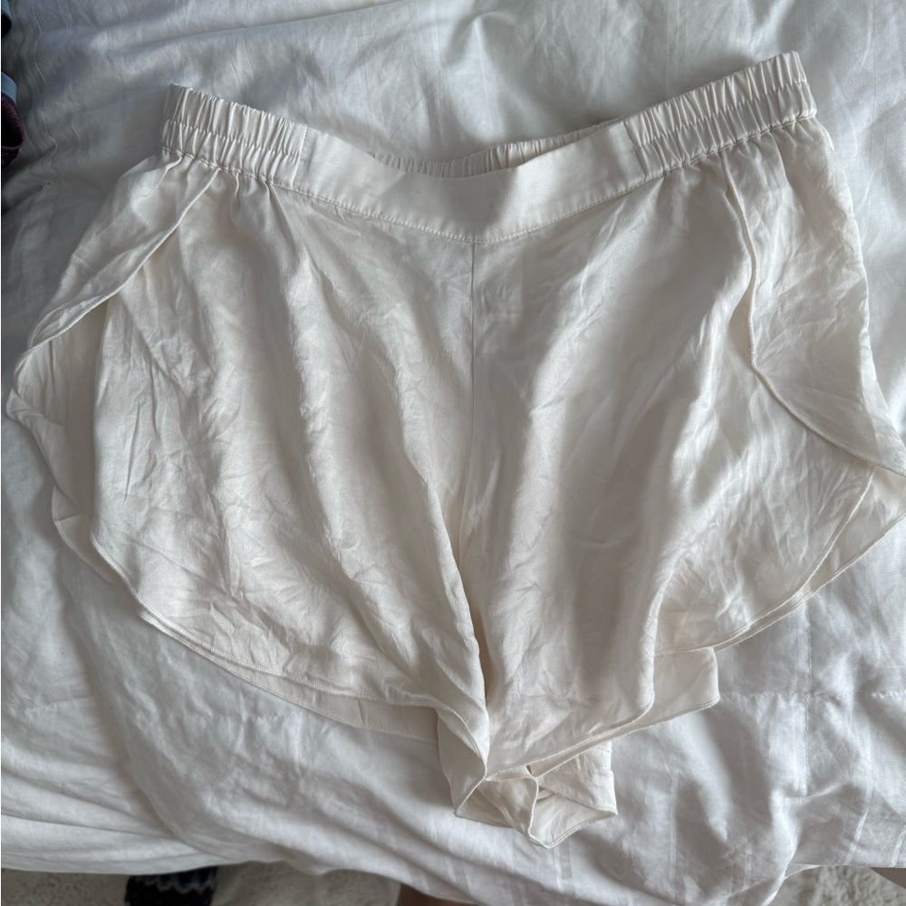 Cream Silk Shorts cream size small